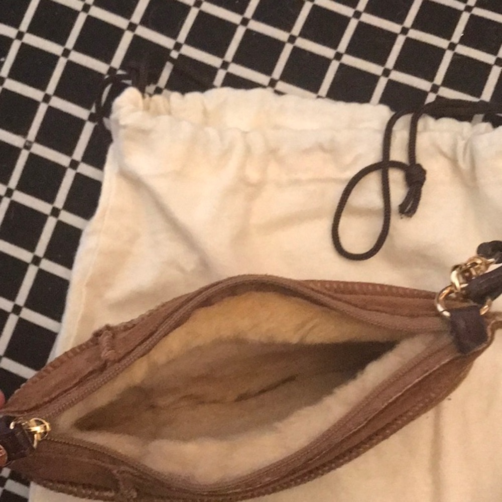 UGG Brown Leather Clutch with Wristlet - Picture 3 of 3
